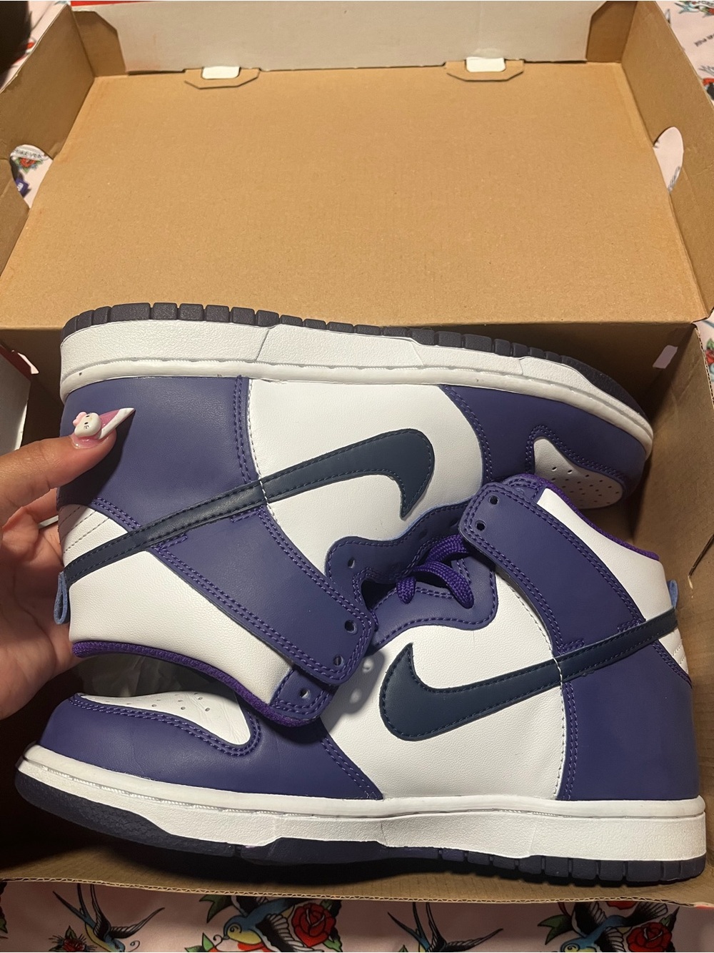 Nike Women’s Purple, White and Black High-Top Sneakers